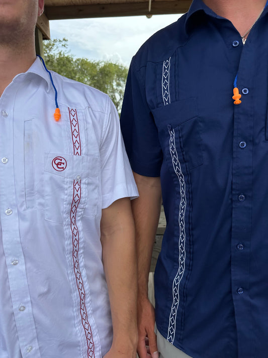 The CSTAT Cowboy Guayabera (White/Maroon)